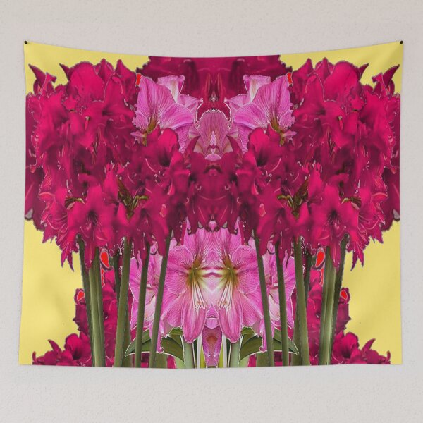 Item preview,  RED & PINK AMARYLLIS FLOWER GARDEN FANTASY YELLOW ART designed and sold by sharlesart.