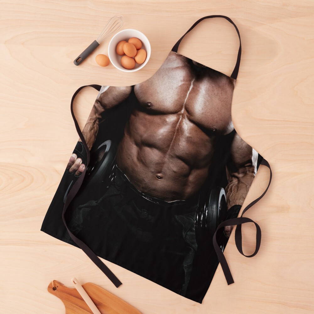 Muscle Man Apron For Sale By Tshirtella Redbubble 