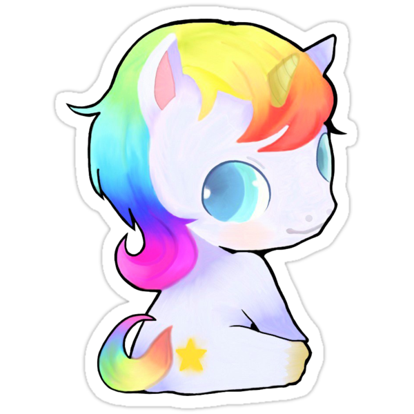 rainbow unicorn stickers by emmxx redbubble