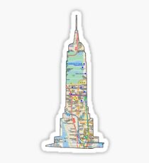 subway map new york Empire state building NYC Subway Map of a Building in NYC which goes to Sticker