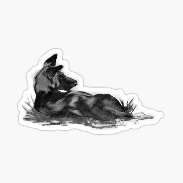 African Painted Dog Sticker