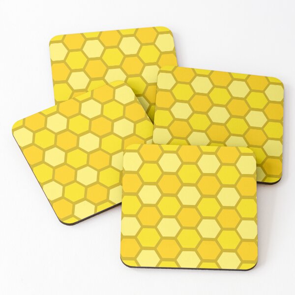 Item preview, Modern Yellow Honey Comb Hexagon Shape Pattern designed and sold by getzjason.