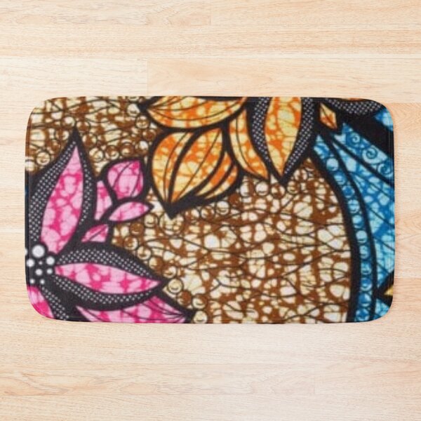 Item preview, Flower Colorful Pink, Orange and Brown African Wax Print designed and sold by africanvisuals.