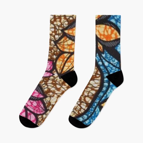 Item preview, Flower Colorful Pink, Orange and Brown African Wax Print designed and sold by africanvisuals.