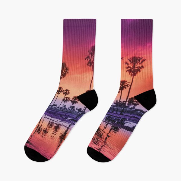 Item preview, Palm Tree Colorful Lake Sunset designed and sold by PlanetPrints.