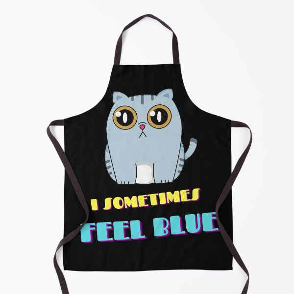 Item preview, Cute Fat Grumpy Blue Cat I Sometimes Feel Blue designed and sold by Beluved.