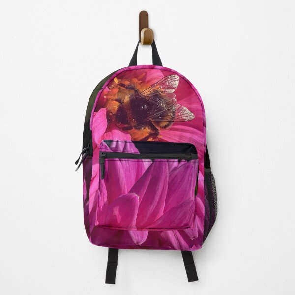 Item preview, Dahlia Ambition Pink Magenta Flower with Pollinating Bee 069 designed and sold by Bees-n-Flowers.