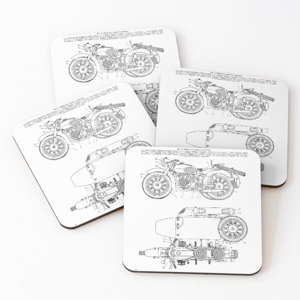 Item preview, Vintage KMZ Dnepr-12 Motorcycle Diagram (Black - White Background) | Общий Вид Мотоцикла Днепр-12 designed and sold by UrsusRenegade.