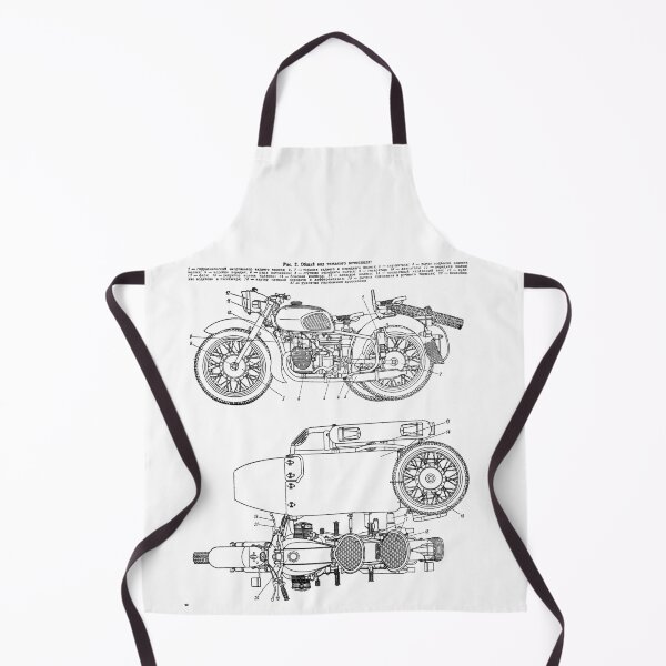 Item preview, Vintage KMZ Dnepr-12 Motorcycle Diagram (Black - White Background) | Общий Вид Мотоцикла Днепр-12 designed and sold by UrsusRenegade.