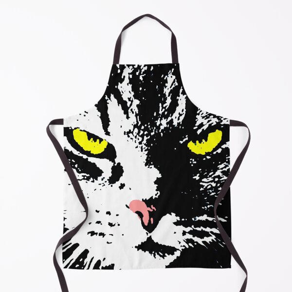 Aperçu de l'œuvre ANGRY CAT POP ART - TRASPARENT JAUNE BLANC NOIR créée et vendue par NYWA-ART.