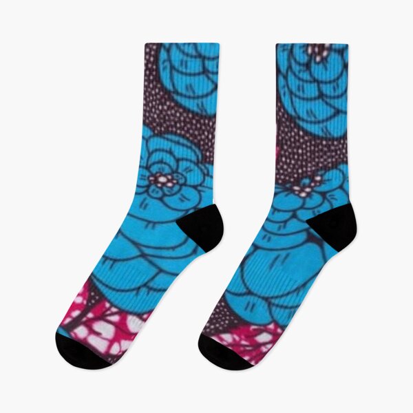 Item preview, Blue Colorful Flower African Wax Print designed and sold by africanvisuals.