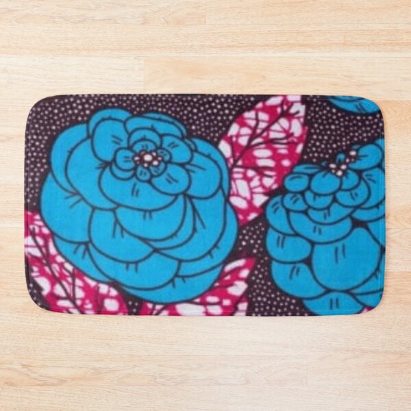 Item preview, Blue Colorful Flower African Wax Print designed and sold by africanvisuals.