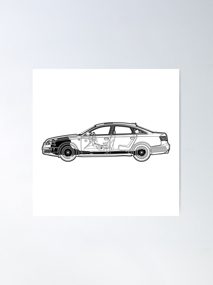 Audi A6 3.2 Quattro (C6) Blueprint Poster for Sale by in-transit