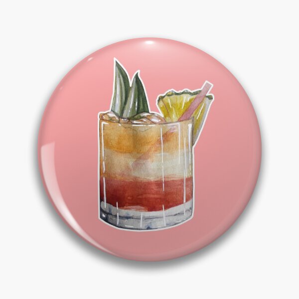 Item preview, Watercolor Pineapple Alcoholic Cocktail designed and sold by heidiloo.