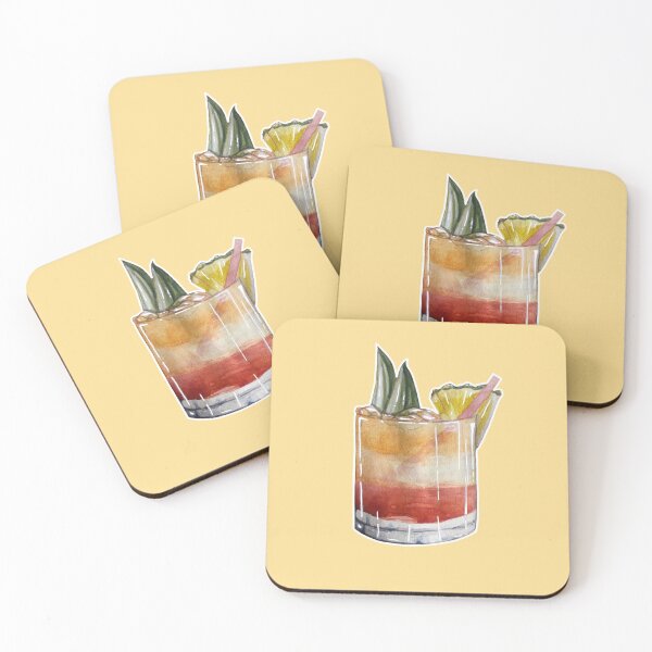 Item preview, Watercolor Pineapple Alcoholic Cocktail designed and sold by heidiloo.
