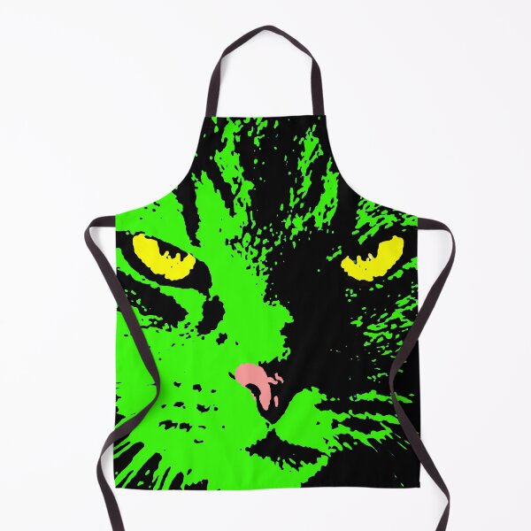 Aperçu de l'œuvre ANGRY CAT POP ART - VERT JAUNE NOIR ROUGE créée et vendue par NYWA-ART.