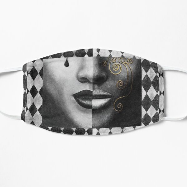 “Duality” (harlequin, mardi gras, black and white) painting - “Smile” Fine Art series Mask