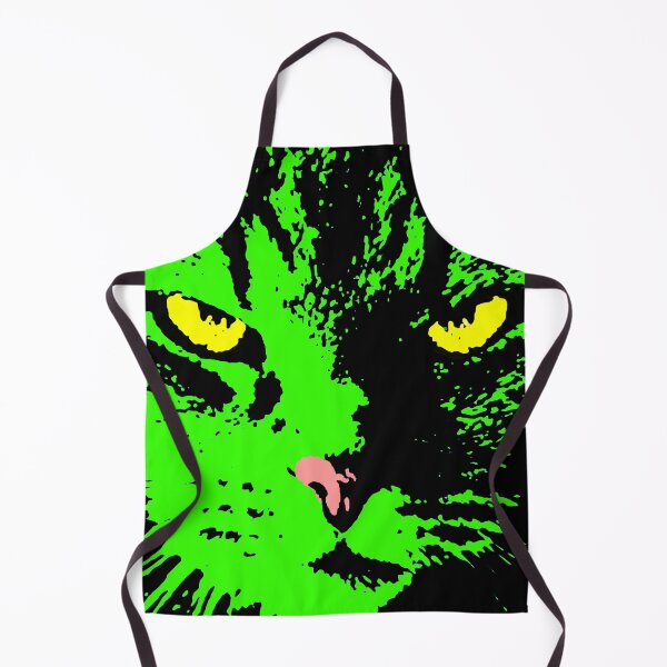 Aperçu de l'œuvre ANGRY CAT POP ART - TRASPARENT JAUNE VERT NOIR créée et vendue par NYWA-ART.