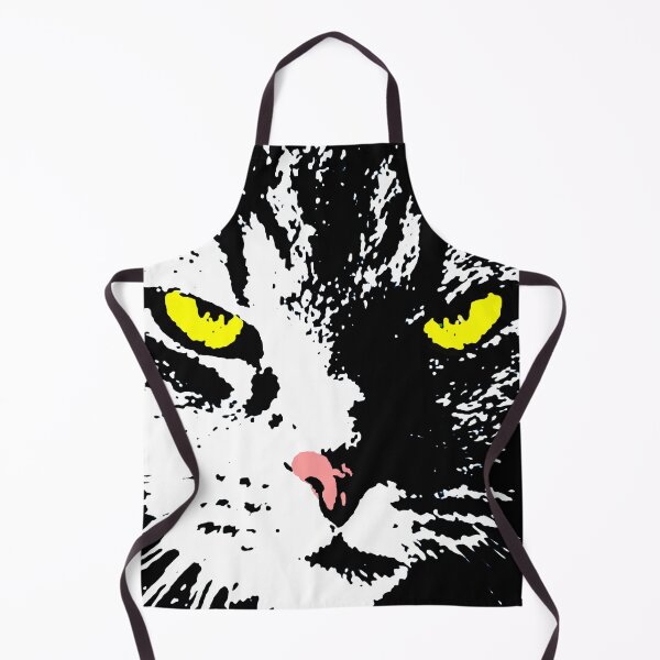 Aperçu de l'œuvre ANGRY CAT POP ART - NOIR JAUNE BLANC créée et vendue par NYWA-ART.