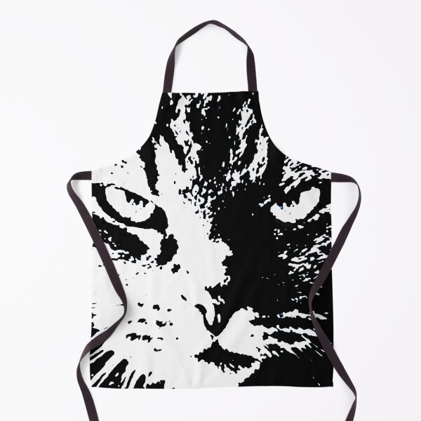 Aperçu de l'œuvre ANGRY CAT POP ART - NOIR & BLANC créée et vendue par NYWA-ART.