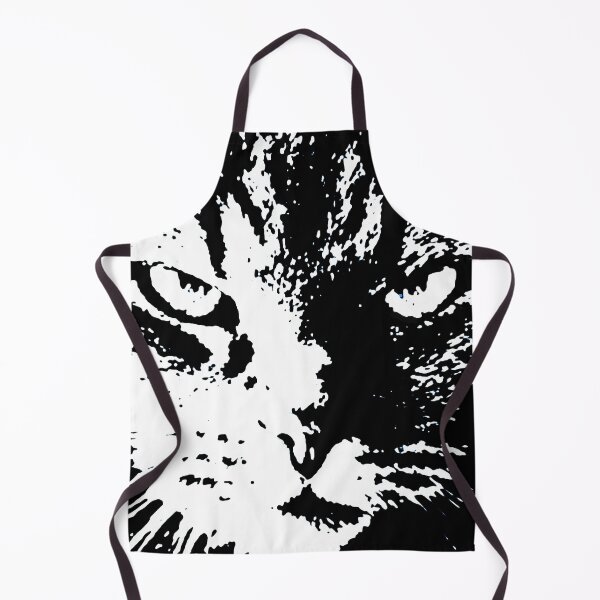 Aperçu de l'œuvre ANGRY CAT POP ART - NOIR & BLANC bg trasparent créée et vendue par NYWA-ART.