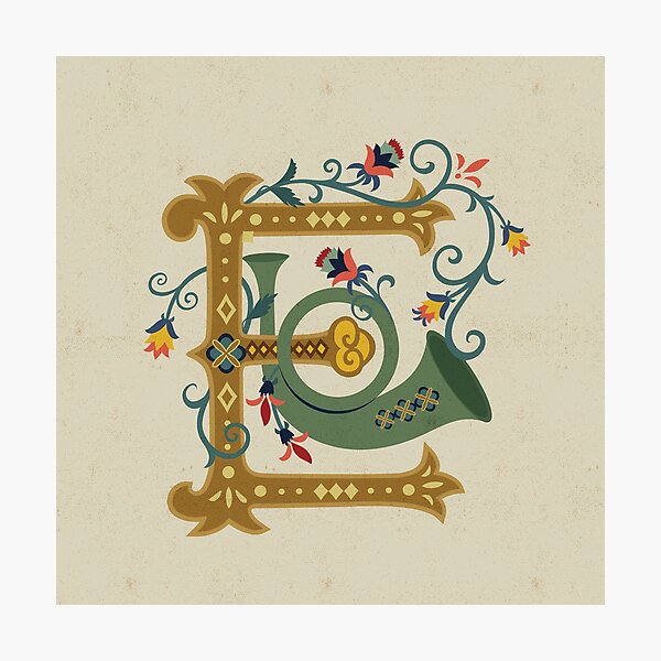 "Illuminated Letter E" Photographic Print for Sale by ellenyang | Redbubble