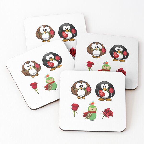 Item preview, Sticker pack roses penguin owl bird  designed and sold by PaperDreamPod.