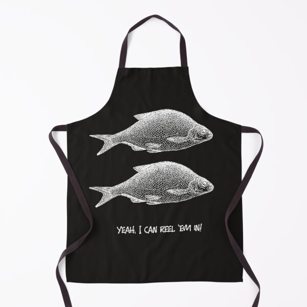 Item preview, Yeah, I can reel 'em in! Fishermen! White on Black. Line drawing and text. designed and sold by JellyBeenzz.