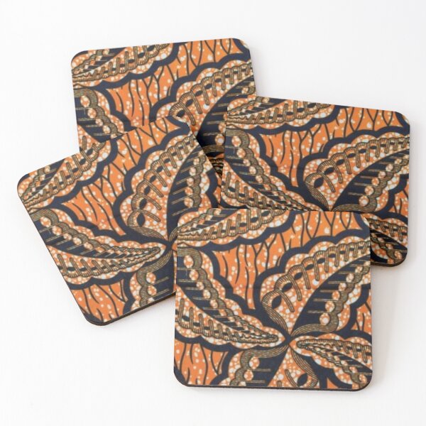 Item preview,  Orange Leaf African Wax Print designed and sold by africanvisuals.
