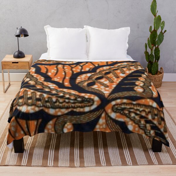 Item preview,  Orange Leaf African Wax Print designed and sold by africanvisuals.