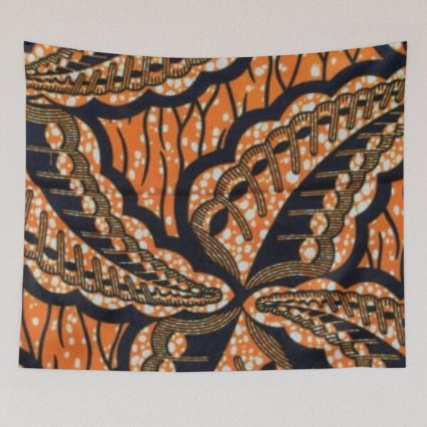 Item preview,  Orange Leaf African Wax Print designed and sold by africanvisuals.