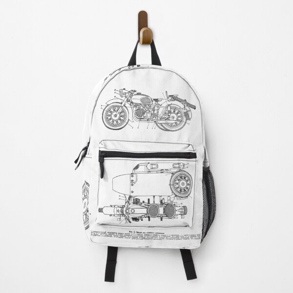 Item preview, Vintage KMZ Dnepr-12 Motorcycle Diagram (Black - White Background) | Общий Вид Мотоцикла Днепр-12 designed and sold by UrsusRenegade.