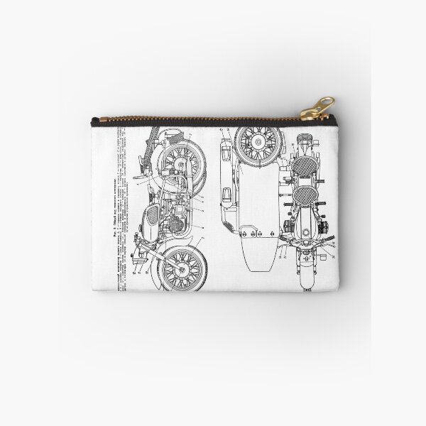 Item preview, Vintage KMZ Dnepr-12 Motorcycle Diagram (Black - White Background) | Общий Вид Мотоцикла Днепр-12 designed and sold by UrsusRenegade.