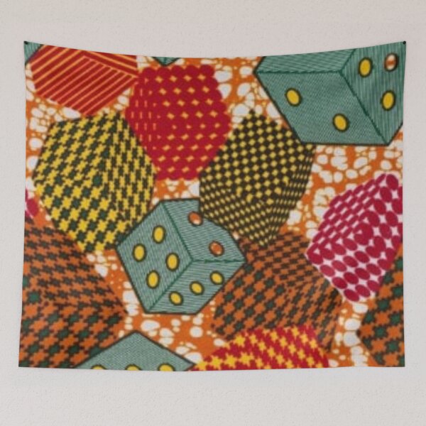 Item preview, Colorful Dice African Wax Print designed and sold by africanvisuals.