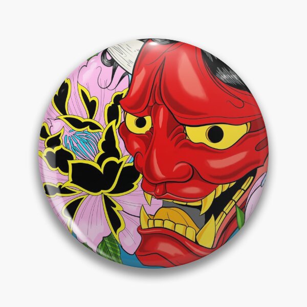 Item preview, Hannya Mask with Peony Flower designed and sold by TattooistGus.