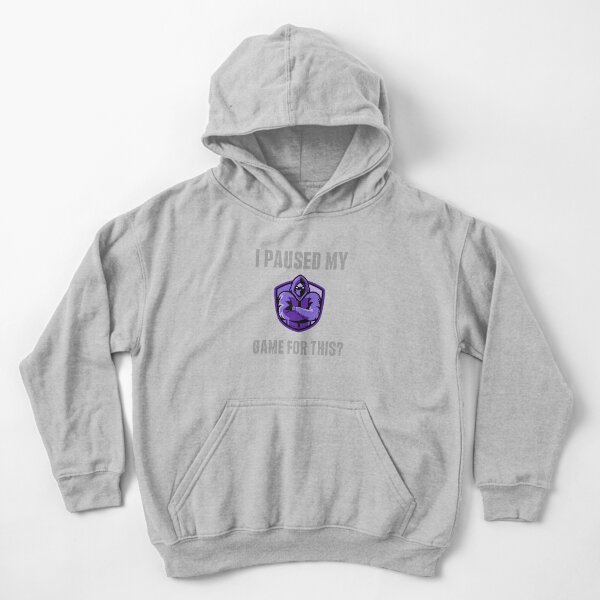 I paused my game to be here, gaming, gamer, funny, game, nerd, geek, video games, video, console, paused, call of duty, fortnite, fun, I paused my game for this, Kids Pullover Hoodie