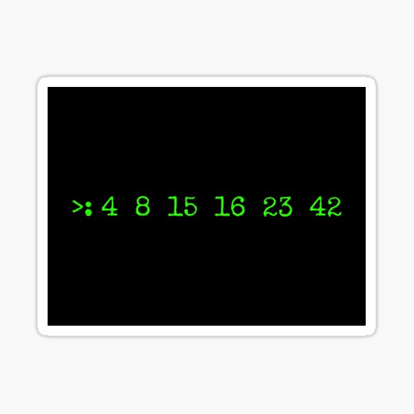 Lost, TV-Serie, die mysteriösen sterischen Zahlen 4,8,16,23,42 Sticker