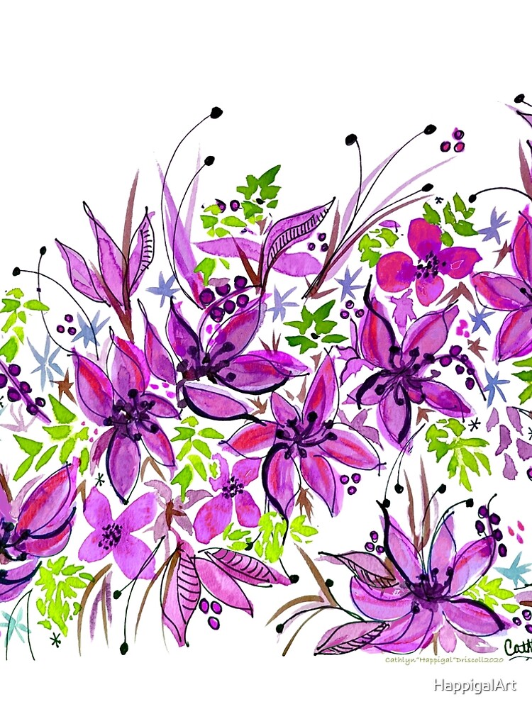 Hawaii Sings Pink with Flowers by HappigalArt