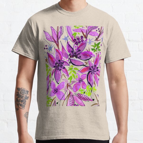 Hawaii Sings Pink with Flowers Classic T-Shirt