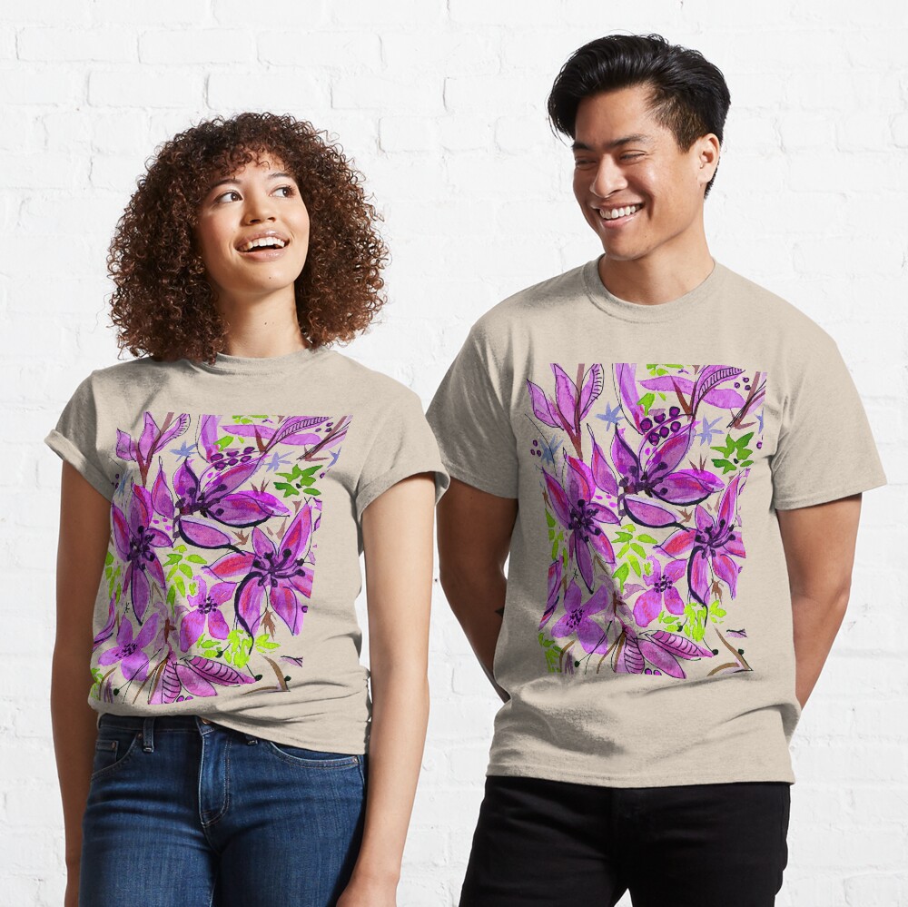 Hawaii Sings Pink with Flowers Classic T-Shirt
