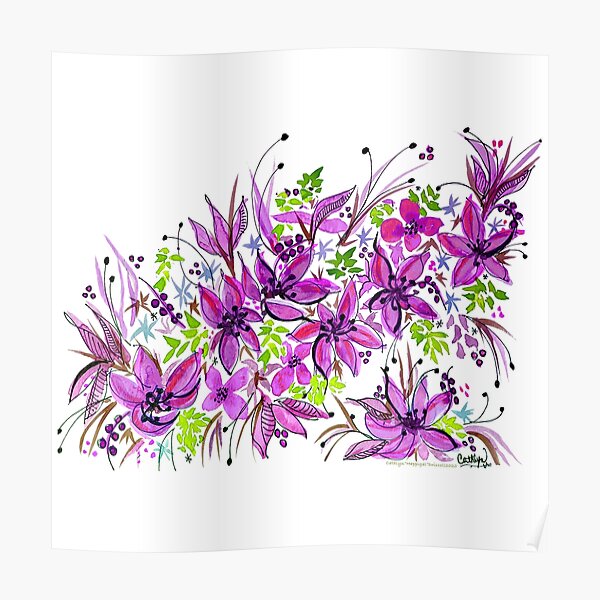 Hawaii Sings Pink with Flowers Poster