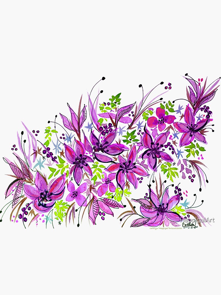Hawaii Sings Pink with Flowers by HappigalArt