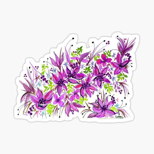 Hawaii Sings Pink with Flowers Sticker