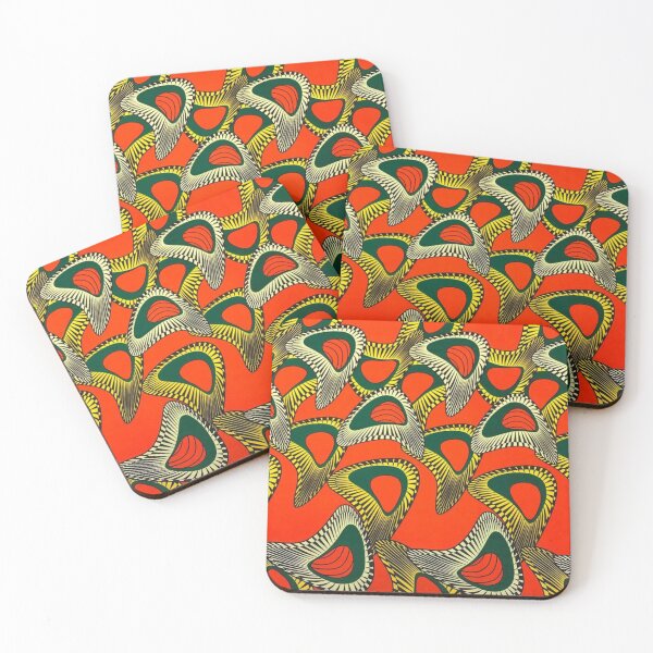 Item preview, Orange, Green and Yellow African Wax Print designed and sold by africanvisuals.