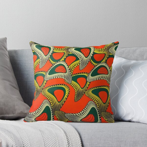 Item preview, Orange, Green and Yellow African Wax Print designed and sold by africanvisuals.