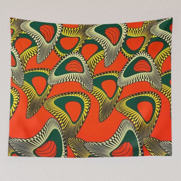 Item preview, Orange, Green and Yellow African Wax Print designed and sold by africanvisuals.
