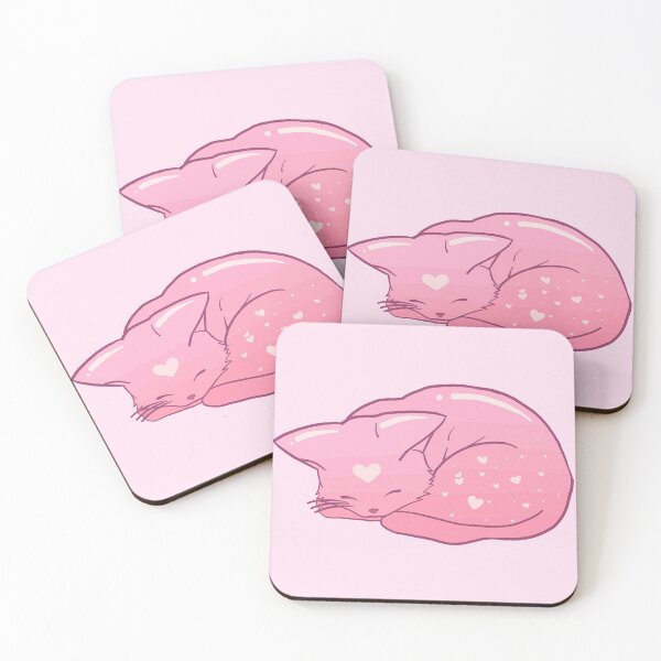 Item preview, Sleeping Kitty - Pink Hearts designed and sold by jenartfart.