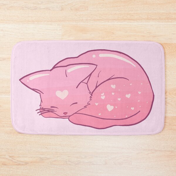 Item preview, Sleeping Kitty - Pink Hearts designed and sold by jenartfart.
