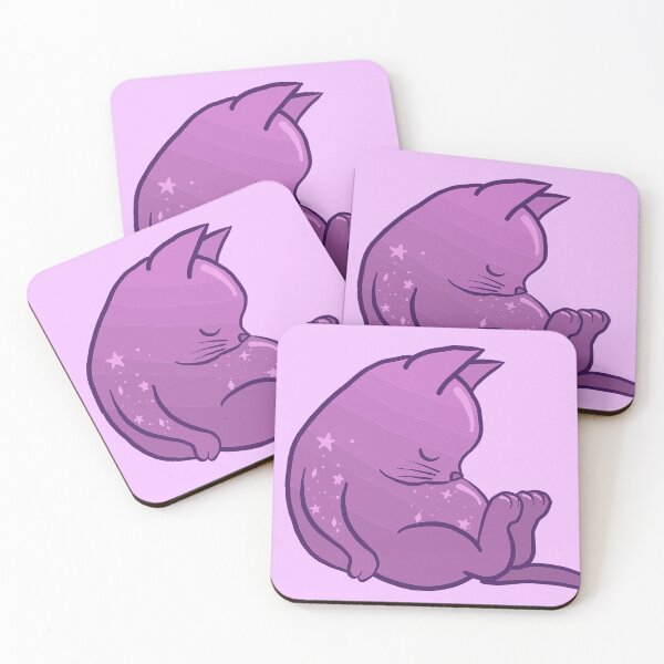 Item preview, Sleeping Kitty - Purple Stars designed and sold by jenartfart.