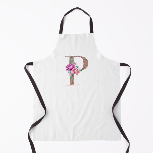 Item preview, Rose Gold Font with Floral Bouquet Monogram P designed and sold by TheFamilyVan.